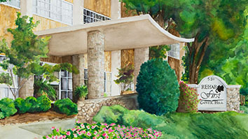 Watercolor rendering of Rehab First at Capitol Hill